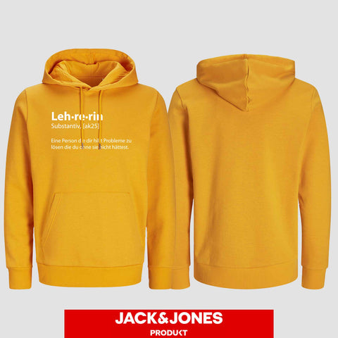 1050 "Definition Lehrerin" Abschluss Hoodie by Jack&Jones einseitig bedruckt