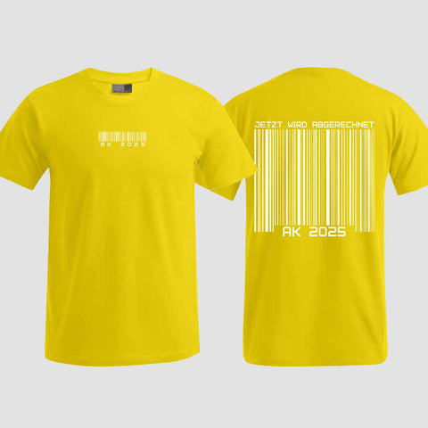1027 "Barcode" Abschlussklasse T-Shirt beidseitig bedruckt