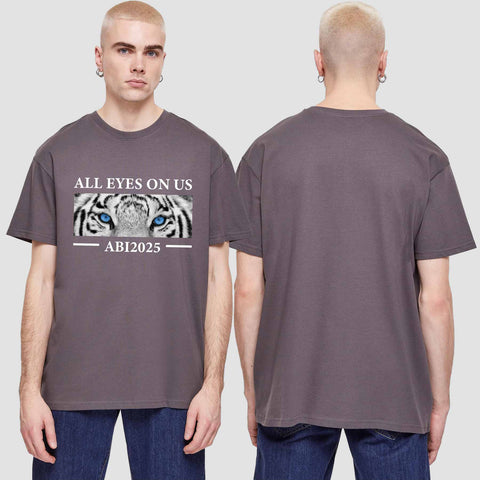 1021 "All Eyes on us - Tiger" Abi Oversize T-Shirt einseitig bedruckt