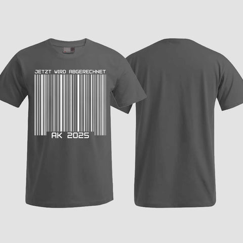 1026 "Barcode" Abschlussklasse T-Shirt einseitig bedruckt