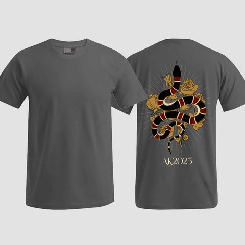 1042 "Streetwear Snake" Abschluss T-Shirt einseitig bedruckt