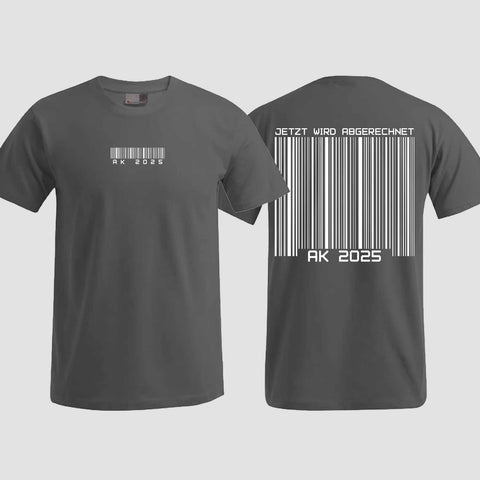 1027 "Barcode" Abschlussklasse T-Shirt beidseitig bedruckt