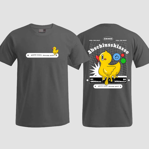 1053 "Ente gut, alles gut" Abschluss T-Shirt beidseitig bedruckt
