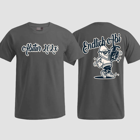 1060 "Endlich Abi" Abi T-Shirt beidseitig bedruckt