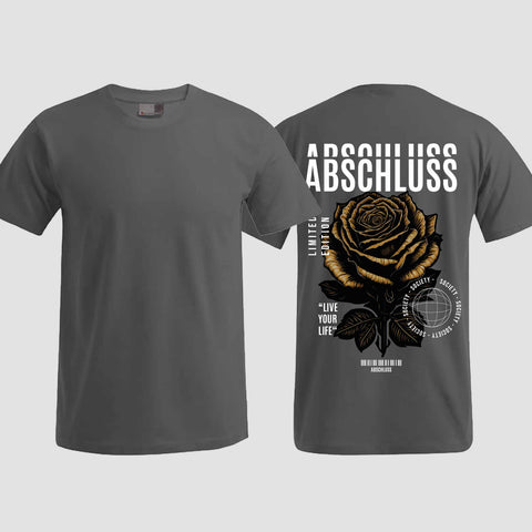 1041 "Streetwear Rose" Abschluss T-Shirt einseitig bedruckt
