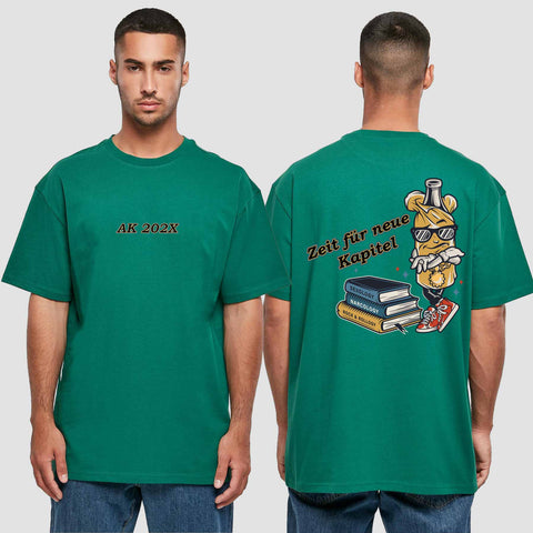 1057 "neue Kapitel" Abschluss Oversize T-Shirt beidseitig bedruckt