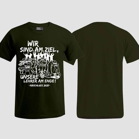 1044 "Lehrer am Ende" Abschluss T-Shirt einseitig bedruckt