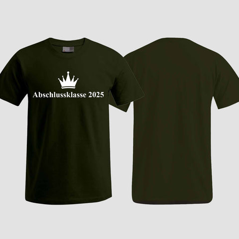 1047 "Abschluss Krone" Abschluss T-Shirt einseitig bedruckt
