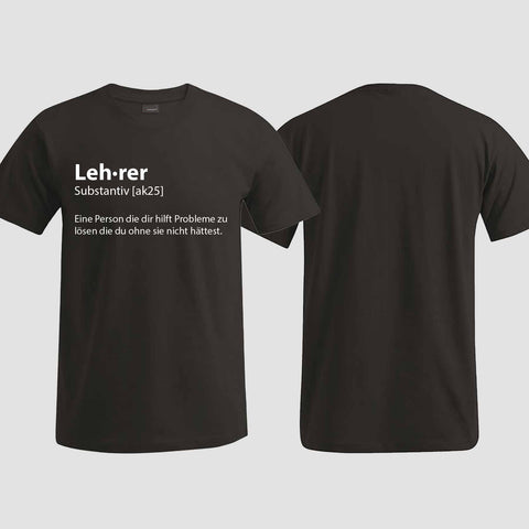 1049 "Definition Lehrer" Abschluss T-Shirt einseitig bedruckt