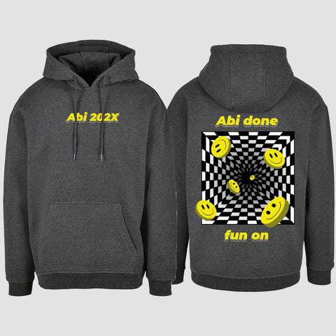 1054 "Abi done" Abi Oversize Hoodie beidseitig bedruckt