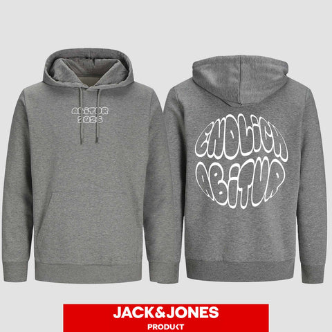 1037 "Endlich Abitur" Abi Hoodie by Jack&Jones beidseitig bedruckt