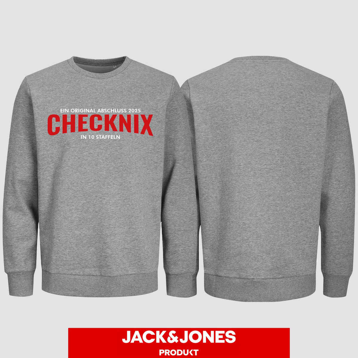 1029 "Checknix" Abschluss Sweatshirt by Jack&Jones einseitig bedruckt