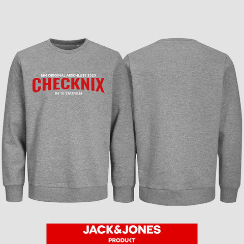 1029 "Checknix" Abschluss Sweatshirt by Jack&Jones einseitig bedruckt
