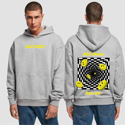 1054 "Abi done" Abi Premium Oversize Hoodie beidseitig bedruckt