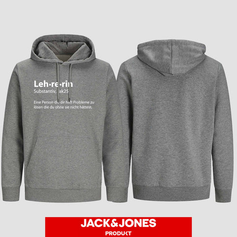1050 "Definition Lehrerin" Abschluss Hoodie by Jack&Jones einseitig bedruckt