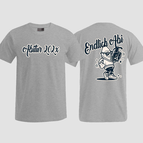 1060 "Endlich Abi" Abi T-Shirt beidseitig bedruckt