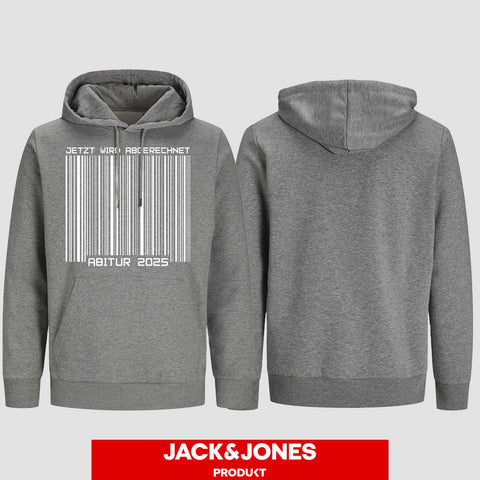 1025 "Barcode" ABI Hoodie by Jack&Jones einseitig bedruckt