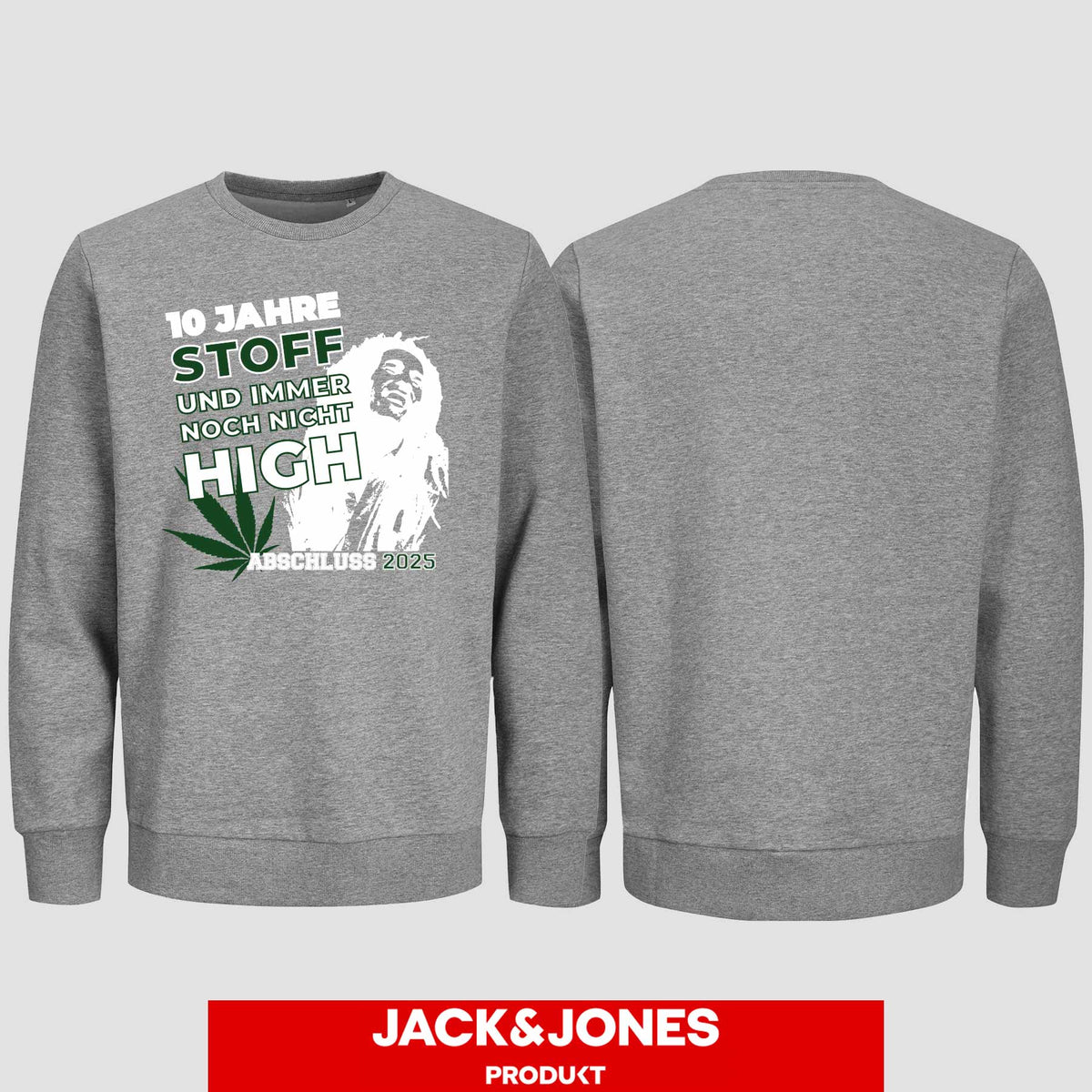 1030 "Stoff" Abschluss Sweatshirt by Jack&Jones einseitig bedruckt