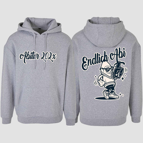 1060 "Endlich Abi" Abi Oversize Hoodie beidseitig bedruckt
