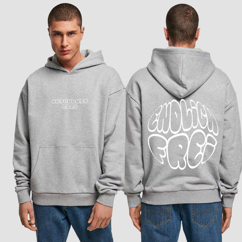 1036 "endlich Frei" Abschluss Premium Oversize Hoodie beidseitig bedruckt