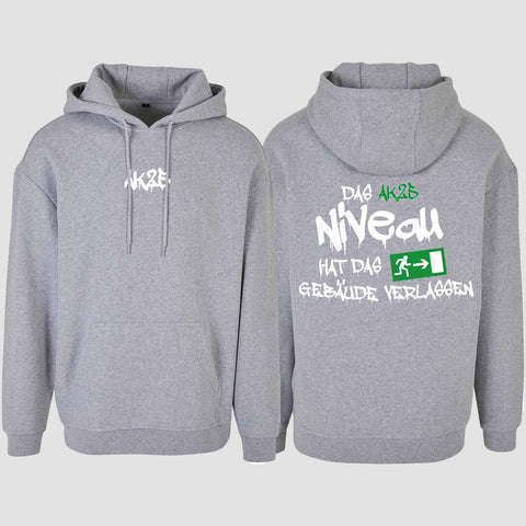 1035 "Das Niveau" Abschluss Oversize Hoodie beidseitig bedruckt