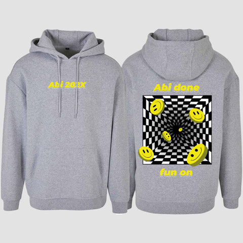 1054 "Abi done" Abi Oversize Hoodie beidseitig bedruckt