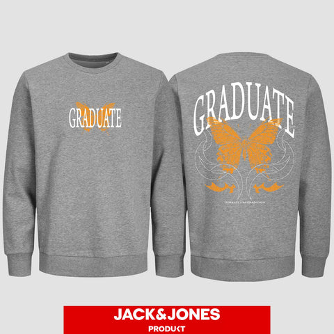 1052 "Graduate" Abschluss Sweatshirt by Jack&Jones beidseitig bedruckt