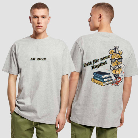 1057 "neue Kapitel" Abschluss Oversize T-Shirt beidseitig bedruckt