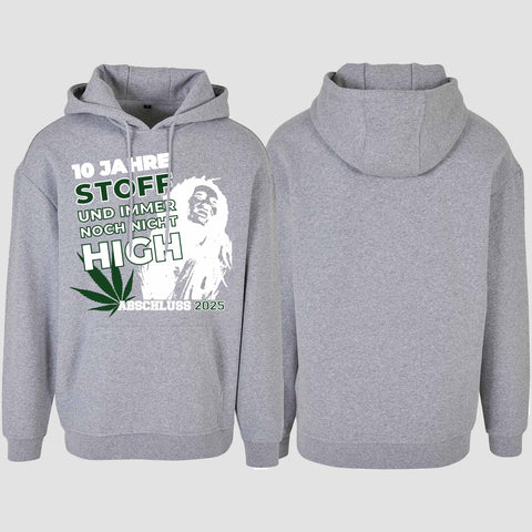 1030 "10 Jahre Stoff" Abschluss Oversize Hoodie einseitig bedruckt