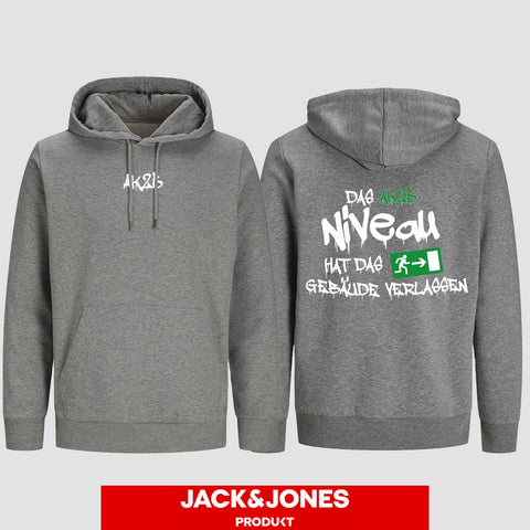 1035 "Das Niveau" Abschluss Hoodie by Jack&Jones beidseitig bedruckt