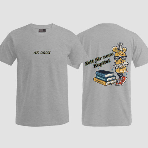 1057 "neue Kapitel" Abschluss T-Shirt beidseitig bedruckt
