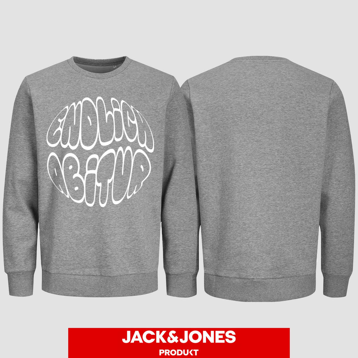 1038 "Endlich Abitur" Abi Sweatshirt by Jack&Jones einseitig bedruckt