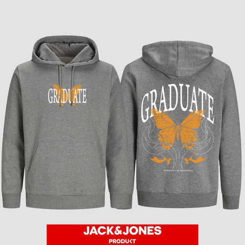 1052 "GRADUATE Schmetterling" ABI / Abschluss Hoodie by Jack&Jones beidseitig bedruckt
