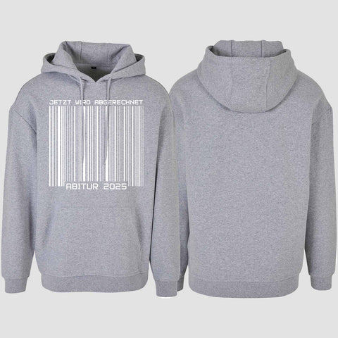 1025 "Abitur 2025 Barcode" Abi Oversize Hoodie einseitig bedruckt