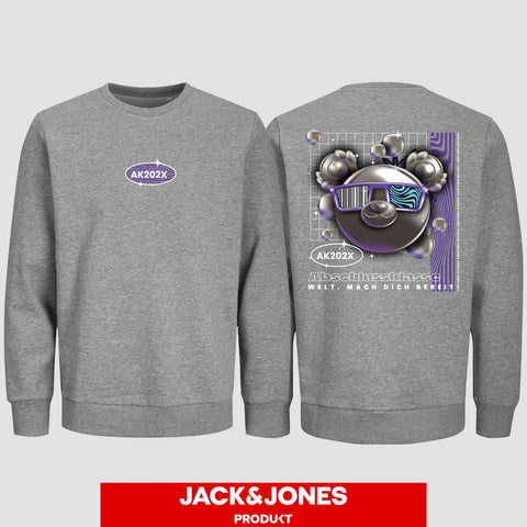 1055 "Welt, mach dich bereit" Abschluss Sweatshirt by Jack&Jones beidseitig bedruckt