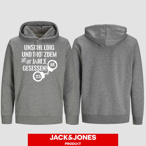 1008 "Unschuldig gesessen" Abschluss Hoodie by Jack&Jones einseitig bedruckt