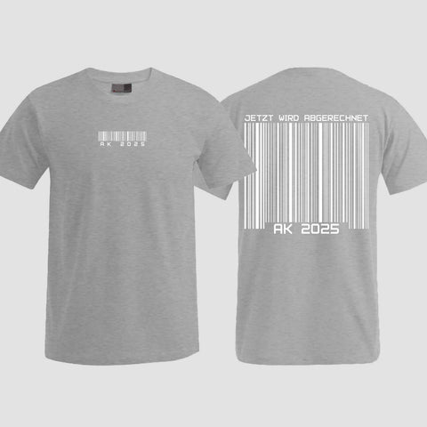 1027 "Barcode" Abschlussklasse T-Shirt beidseitig bedruckt