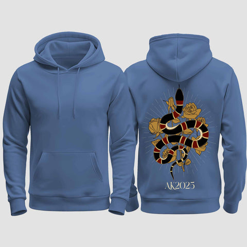 1042 "Snake" Abschluss regular College Hoodie einseitig bedruckt