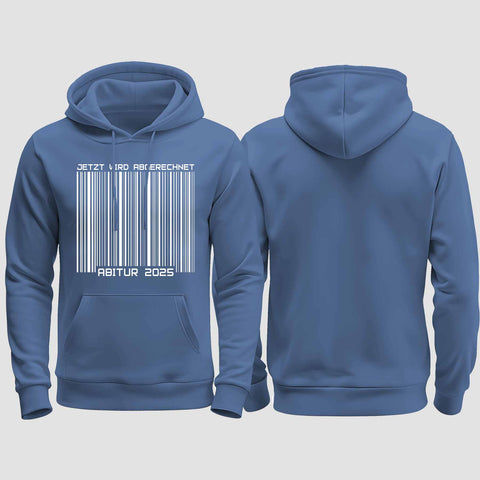 1025 "Barcode Abi" Abi regular College Hoodie einseitig bedruckt