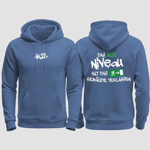 1035 "das Niveau" Abschluss regular College Hoodie beidseitig bedruckt