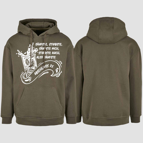 1048 "Säufste" Abschluss Oversize Hoodie einseitig bedruckt