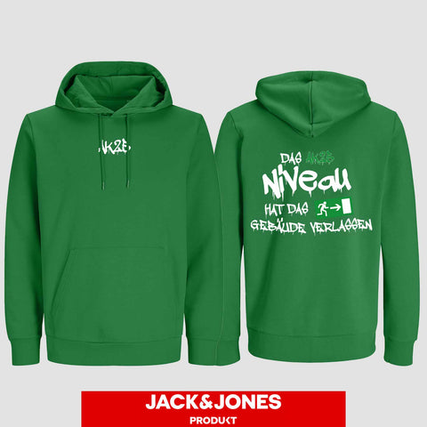 1035 "Das Niveau" Abschluss Hoodie by Jack&Jones beidseitig bedruckt