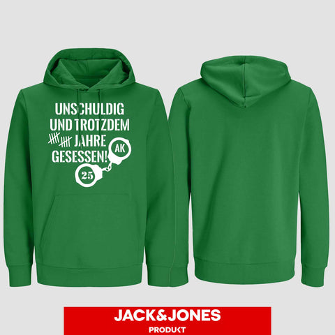 1008 "Unschuldig gesessen" Abschluss Hoodie by Jack&Jones einseitig bedruckt