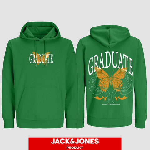 1052 "GRADUATE Schmetterling" ABI / Abschluss Hoodie by Jack&Jones beidseitig bedruckt