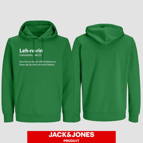 1050 "Definition Lehrerin" Abschluss Hoodie by Jack&Jones einseitig bedruckt