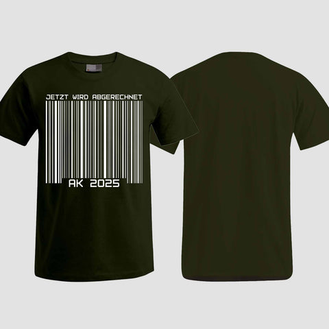 1026 "Barcode" Abschlussklasse T-Shirt einseitig bedruckt