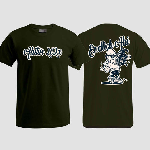 1060 "Endlich Abi" Abi T-Shirt beidseitig bedruckt