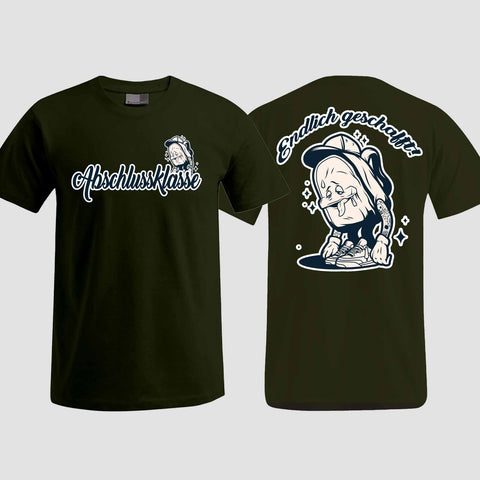 1058 "Endlich" Abschluss T-Shirt beidseitig bedruckt