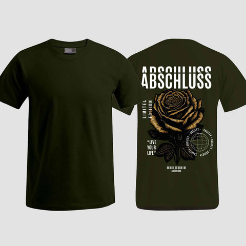 1041 "Streetwear Rose" Abschluss T-Shirt einseitig bedruckt