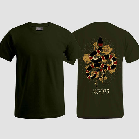 1042 "Streetwear Snake" Abschluss T-Shirt einseitig bedruckt